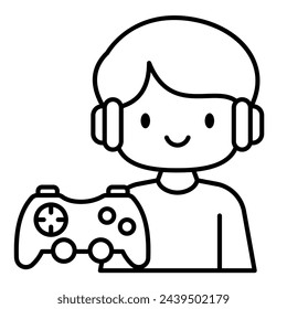 This Gamer icon is suitable for Profession, occupation, job, avatar, etc.