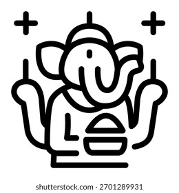 Este ícone de Ganesha é adequado para a cultura da Índia.