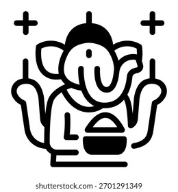 Este icono de Ganesha es adecuado para la cultura de la India.