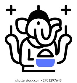Este icono de Ganesha es adecuado para la cultura de la India.
