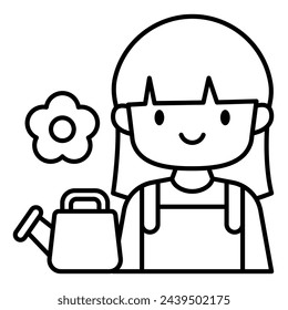 This Gardener icon is suitable for Profession, occupation, job, avatar, etc.