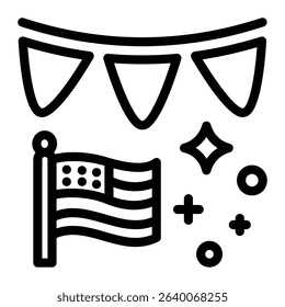This Garland icon is suitable for 4th of July, Independence Day, etc
