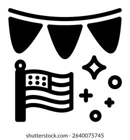 This Garland icon is suitable for 4th of July, Independence Day, etc