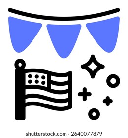 This Garland icon is suitable for 4th of July, Independence Day, etc