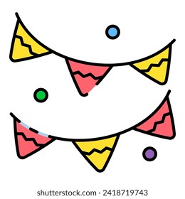 This Garland icon is suitable for Mardi Gras carnival, Medieval, party, etc.