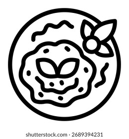Este ícone de enfeite é adequado para alimentos, culinária, culinária, etc.