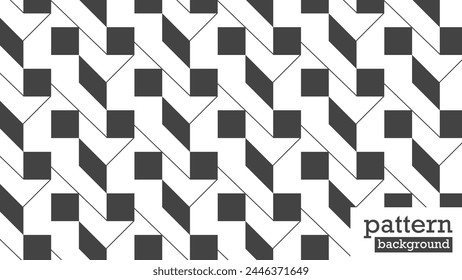 This is a geometric, abstract shape  seamless pattern in black on a white background. vector illustration. monochrome and modern style.