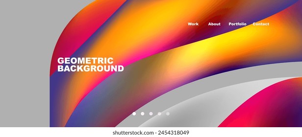 Este fondo geométrico muestra un arco iris de colores, incluyendo magenta, azul eléctrico, tonos y tonos. El patrón se asemeja a un diseño de sistema de ruedas automotrices