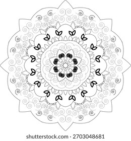 this is  geometric contur graphic mandala icon design.