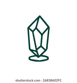 Este ícone de cristal esmeralda geométrica cria um design moderno minimalista e é perfeito para temas espirituais ou mágicos e elementos gráficos.
