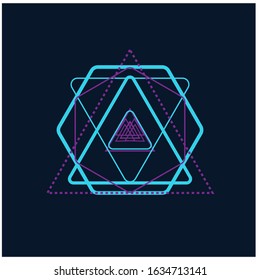 This is Geometric original design with blue-purple color