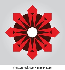 this is a geometric ornament, Red, Circle, and Arrow, 
can be used as a background or a frame