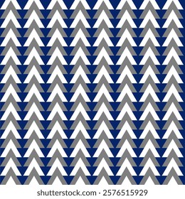 This geometric pattern features a striking, monochrome design with repeating triangular shapes in shades of blue and gray. The bold, minimalist aesthetic could complement a variety of creative product