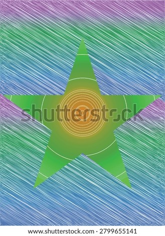 This geometric star texture background combines a bold star shape with colorful textured patterns to create a visually appealing and modern design. The artwork features layered gradients, linear textures, and geometric symmetry that enhance depth and visual interest. The central star acts as a strong focal point while the surrounding textured background adds movement and energy. Suitable for celebration themes, awards, entertainment graphics, educational materials, event promotions, and decorative design projects, this vector illustration offers flexibility and professional quality. The vibrant color combinations contribute to a cheerful and engaging atmosphere. The clean geometric structure balances the artistic texture, resulting in a contemporary and versatile composition. Fully editable and scalable, the vector format ensures high-quality reproduction across various media. This design can be used for posters, banners, presentations, social media content, packaging, and branding materials. Its modern appearance and decorative style make it suitable for both personal and commercial projects. The combination of geometry and texture creates a distinctive visual identity that captures attention and enhances creative communication.