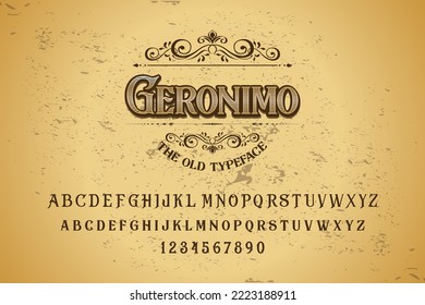 Este viejo tipo de letra gerónimo para diseño de tipografía y letras