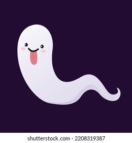 this is a ghost icon curve shape sketch cute cartoon character. 