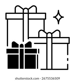 Este ícone Caixa de Presente é adequado para aniversário, festa, etc.