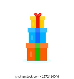 This is gift box. Vector cartoon illustration.