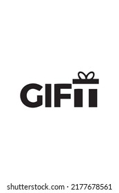 this is a GIFT logo with a gift image that is suitable for designing clothes