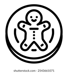 This Gingerbread man icon is suitable for Christmas the Birth of Jesus Christ.