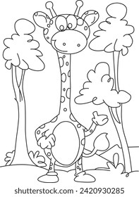 This is Giraffe line art design . 