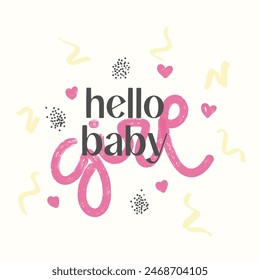 This is a girl, Childrens background, Gender Reveal Party Card Design, Newborn Baby