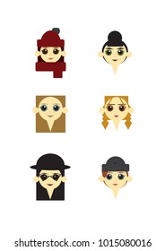 
This is a girl icon that is created based on geometric shapes