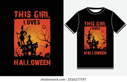 This girl loves Halloween, Halloween t shirt design