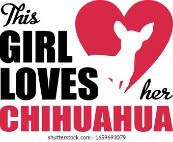 This Girl loves her Chihuahua Illustration