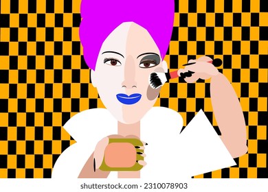This girl is putting on makeup.