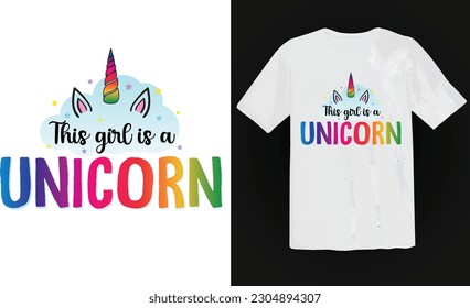 This girl is a unicorn slogan with unicorn horn vector.
Lettering typography. Girl, woman fashion banner, print, design. Great for logotype, badge, icon, card, poster, invitation template.