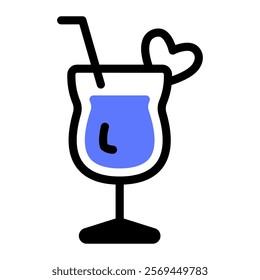 This Glass of drink icon is suitable for Valentine, Wedding, Romance, etc.