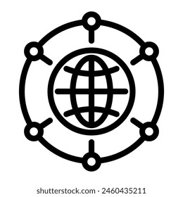 This Global network icon is suitable for Remote work, Work from home, Digital Nomad and Freelance