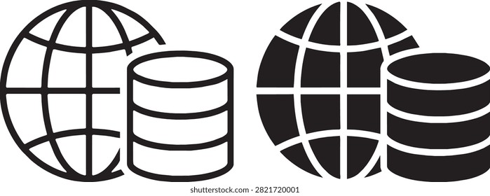 This globe and server cylinder graphic represents worldwide information storage and cloud networking.
It is highly suitable for international web hosting companies and global telecommunication graphics.