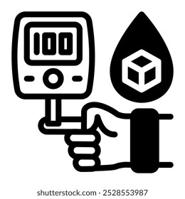 Este icono del medidor de glucosa es adecuado para la diabetes, la enfermedad, etc.