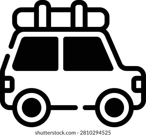 This Glyph vector icon represents camping and outdoor adventure themes, ideal for travel and outdoor activity promotions.