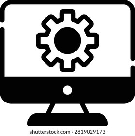 This Glyph vector icon represents software solutions in SaaS and cloud computing, ideal for technology and online business applications.