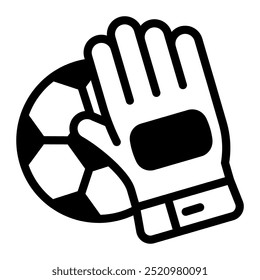 Este icono de guante de portero es adecuado para fútbol, fútbol, deporte, etc.