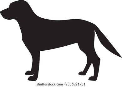 This is Golden retriever Dog silhouette.Illustration facing left.Vector illustration.