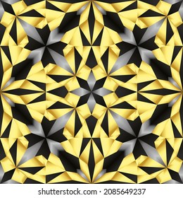 This is a golden volumetric geometric texture with stars