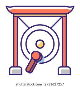 This Gong icon is suitable for Lunar New Year.
