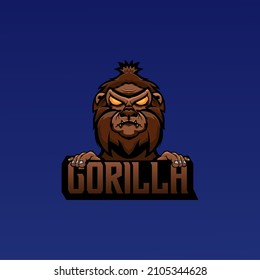 this is the gorilla animal e-sport logo concept
