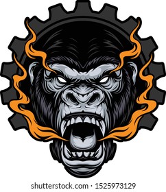 This is a Gorilla head vector design, you can print as a shirt, sticker, poster design, etc.