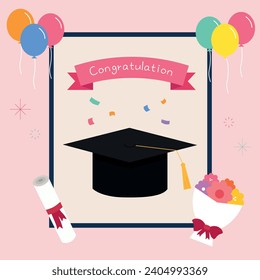 Este es el diseño de la ilustración de graduación.
