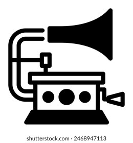 This Gramophone icon is suitable for Retirement, Pension, and Elderly Activities.