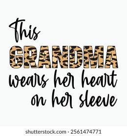 This grandma wears her heart on her sleeve retro t shirt design