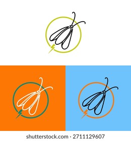 Esta composición gráfica muestra logotipos con temas de insectos, cada uno centrado en un contorno de error estilizado. El diseño utiliza un estilo de arte lineal simple dentro de un marco circular, junto con un símbolo de cerrojo eléctrico. Los colores brillantes proporcionan un atractivo visual moderno. Adecuadas para diversos proyectos de diseño, estas Imágenes se pueden adaptar con fines publicitarios o de marca.