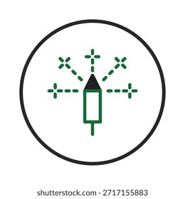 Este gráfico representa um ícone de fogos de artifício festivos, perfeito para adicionar um toque comemorativo a projetos relacionados a feriados ou eventos. O estilo minimalista e linhas nítidas garantem versatilidade e apelo visual