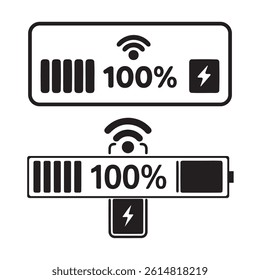 This graphic depicts a wireless charging notification.
