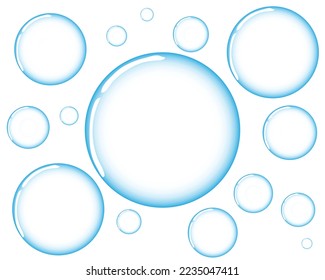 This is a graphic design of several round bubbles which are usually found in soap mixed with water to produce bubbles